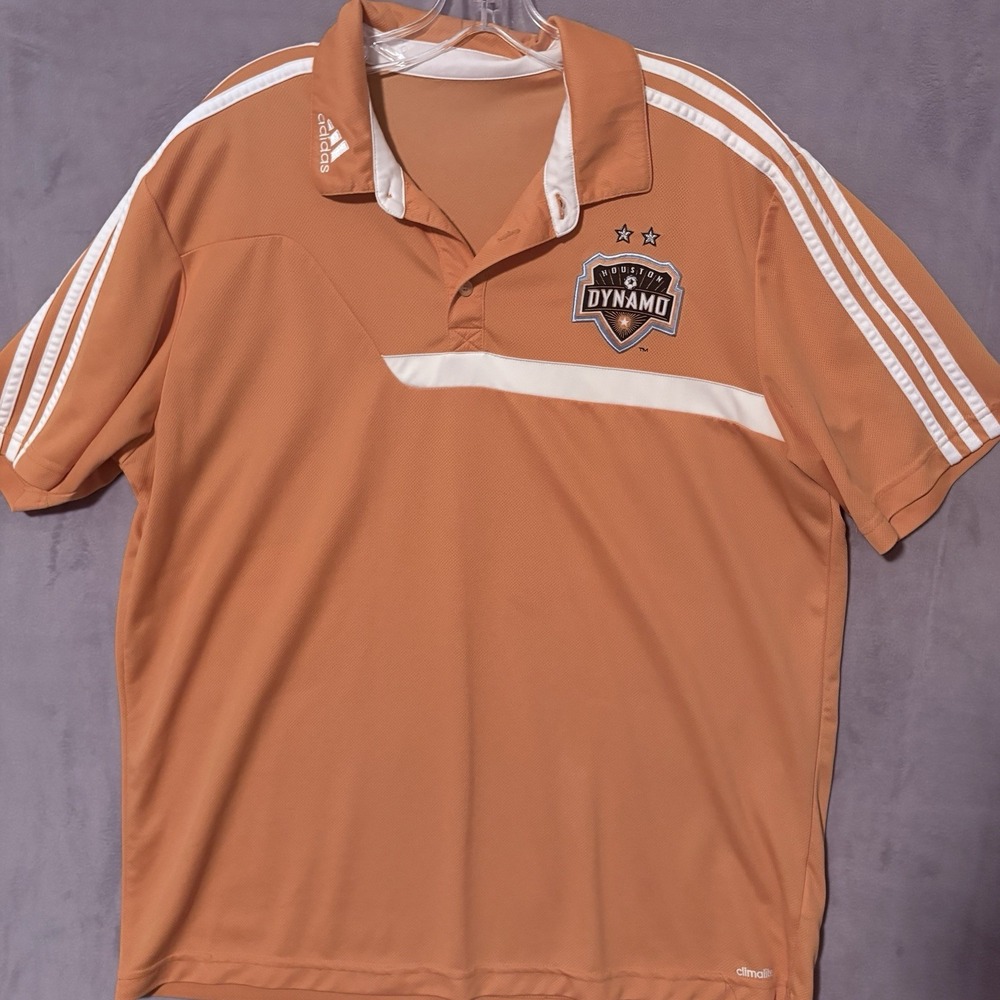 Adidas Polo Shirt Size L Chest 44 Houston Dynamo Climalite